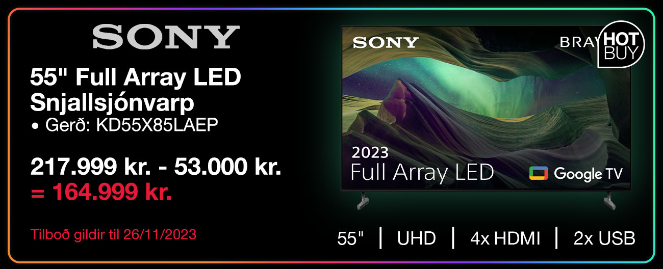 Sony KD55X85LAEP 55 inch UHD Full Array LED 4K snjallsjónvarp