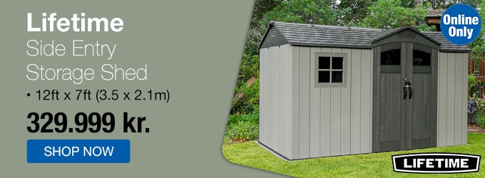 Lifetime 12ft x 7ft (3.5 x 2.1m) Side Entry Storage Shed