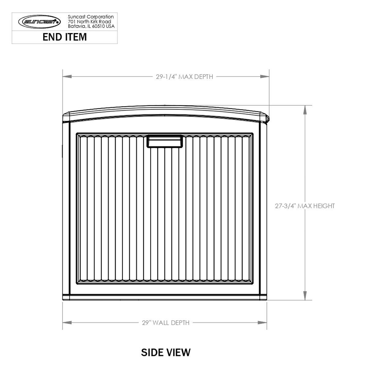 Suncast 4ft 7" x 2ft 5" (1.4 x 0.7m) Horizontal 605 Litre Extra Large Outdoor Storage Deck Box