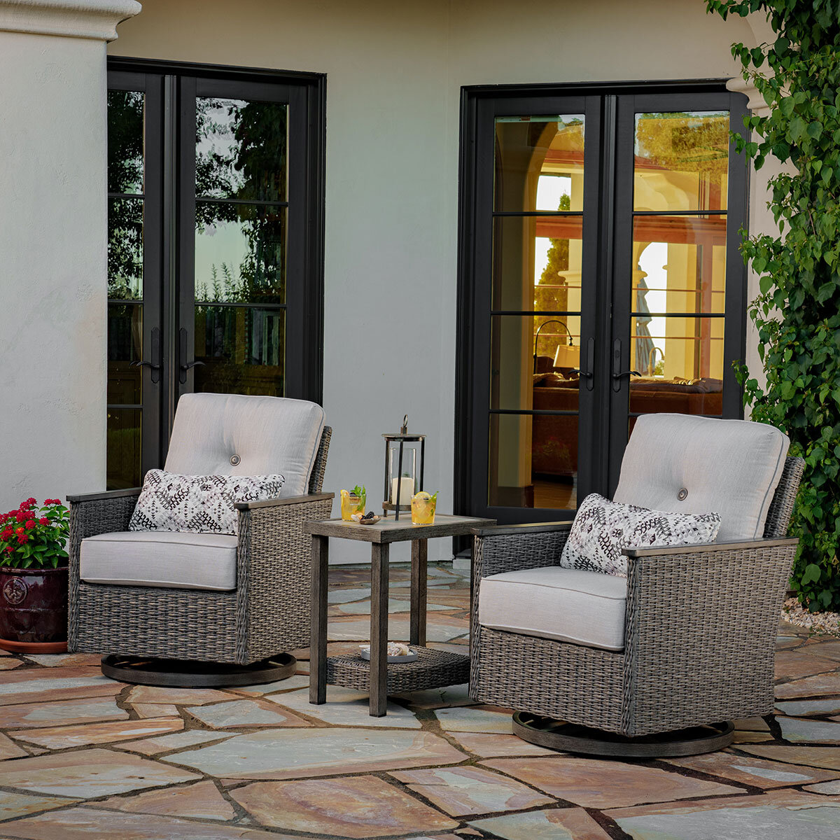 SunVilla Simone 3 Piece Woven Bistro Set Cover Costco