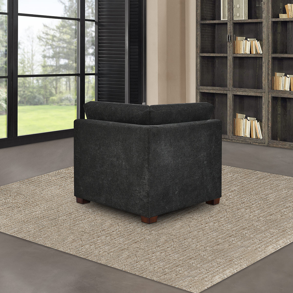 Thomasville Tisdale Dark Grey Fabric Corner Chair