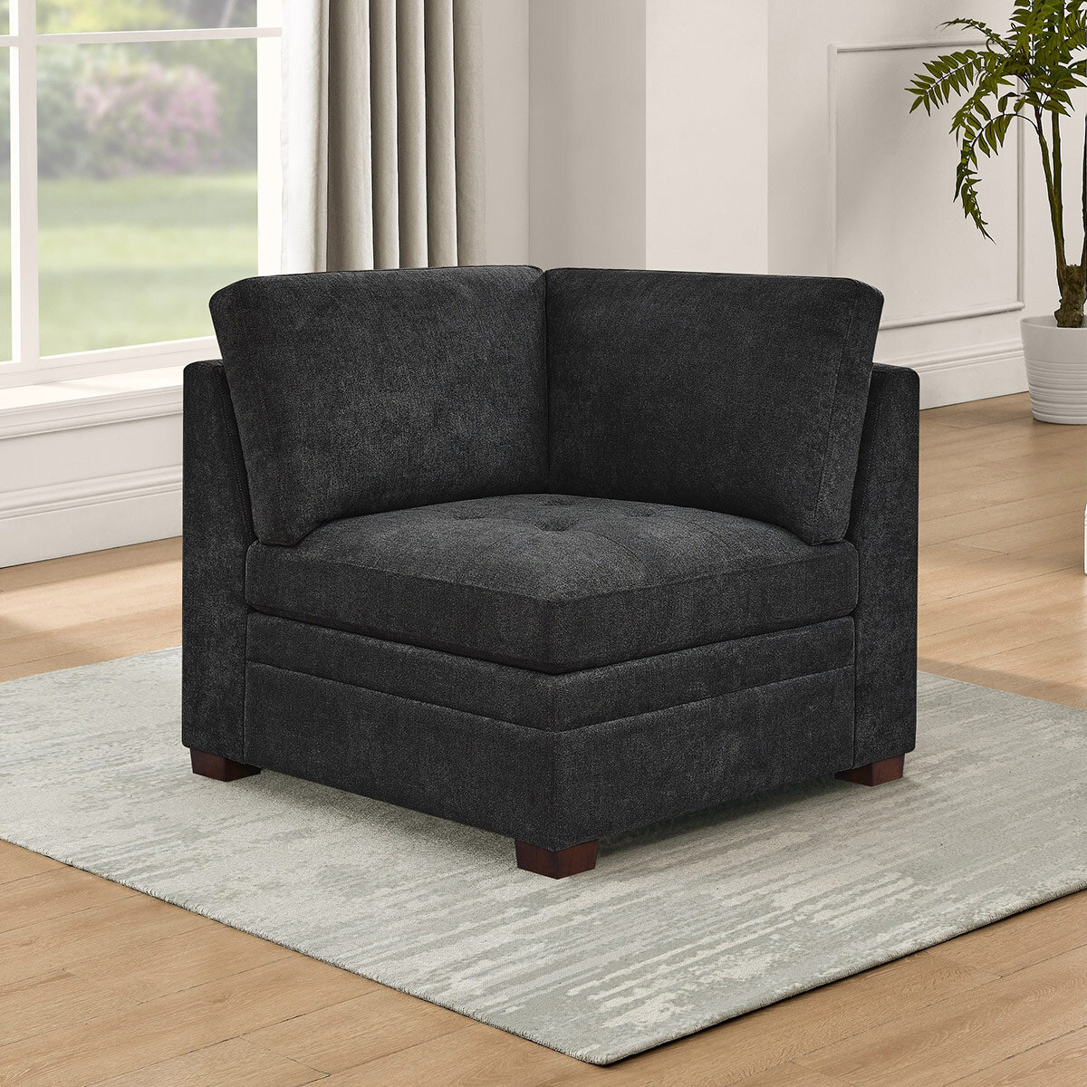 Thomasville Tisdale Dark Grey Fabric Corner Chair