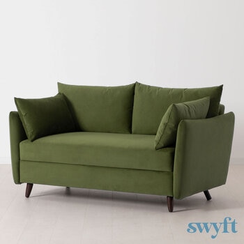 Swyft Model 08 Green Velvet Double Sofa Bed Swyft Model 08 Green Velvet Double Sofa Bed