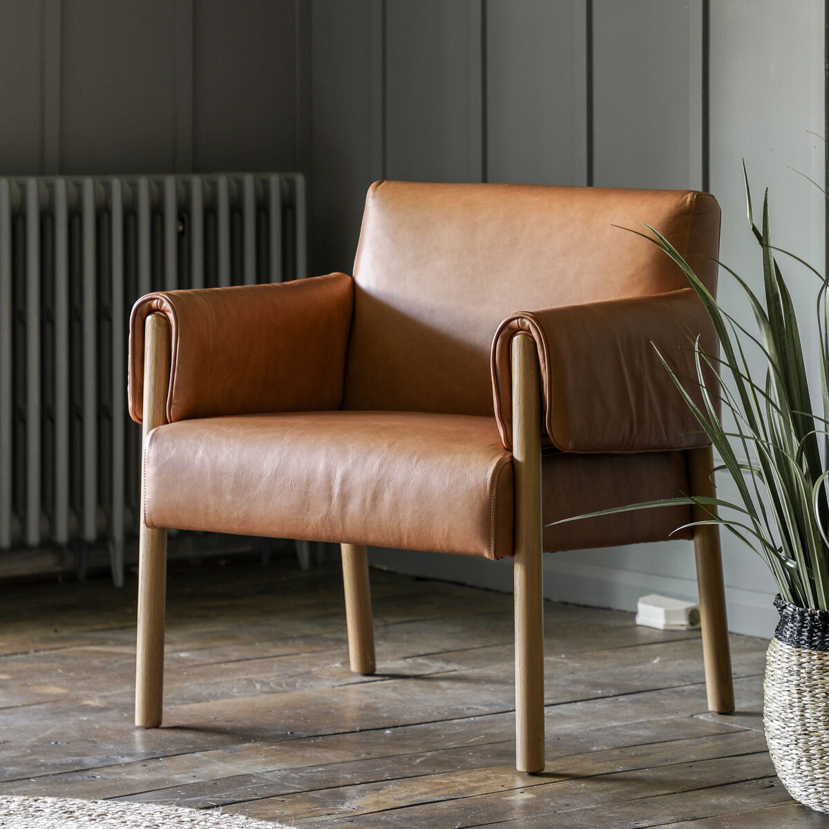 Gallery Stratford Brown Leather Armchair