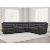 Gilman Creek Justin Grey Fabric Power Reclining Sectional Sofa