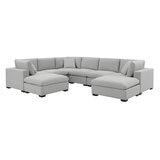 Thomasville Lowell Grey Fabric 8 Piece Modular Sofa