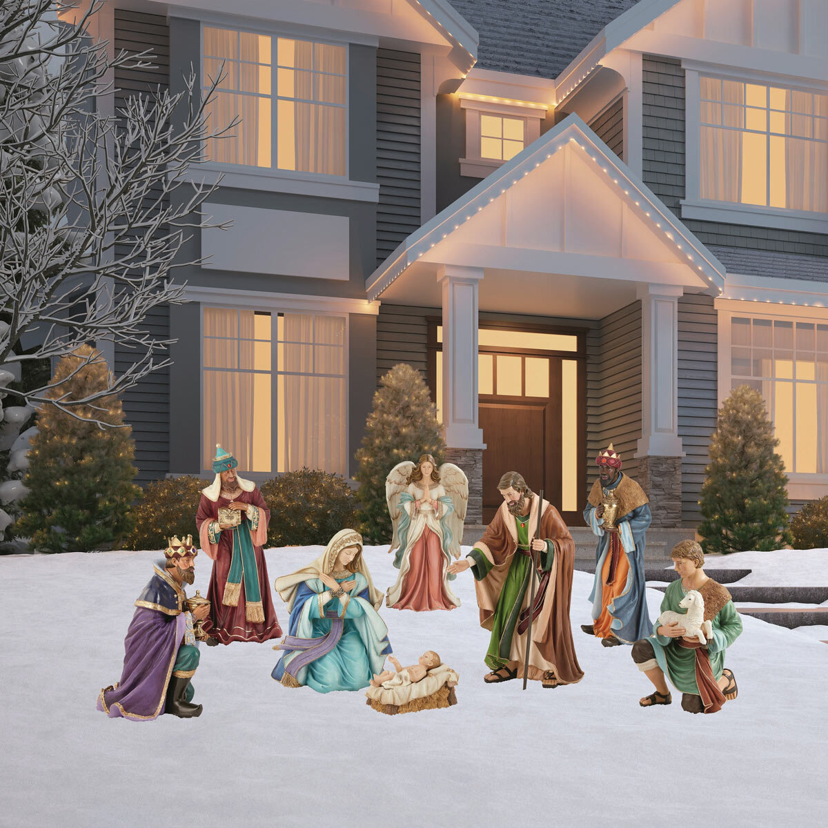 3ft (104cm) Outdoor 9 Piece Nativity Set