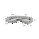 Thomasville Lowell Grey Fabric 8 Piece Modular Sofa