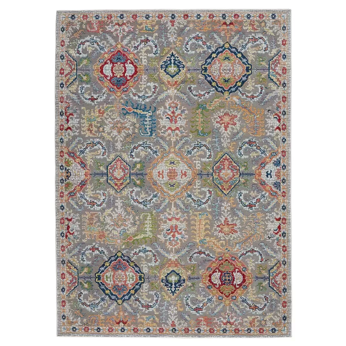 Ankara Global Collection Grey Patterned Rug, 160 x 229 cm