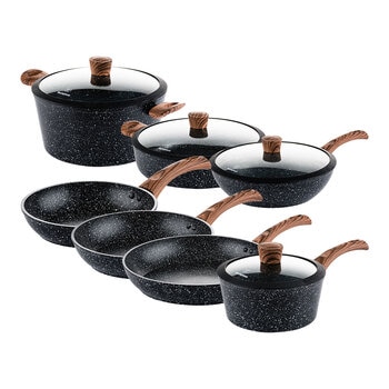 Westinghouse Special Edition Cookware Set, Wood Effect Soft Touch Handles, 11 Piece Westinghouse Special Edition Cookware Set, Wood Effect Soft Touch Handles, 11 Piece