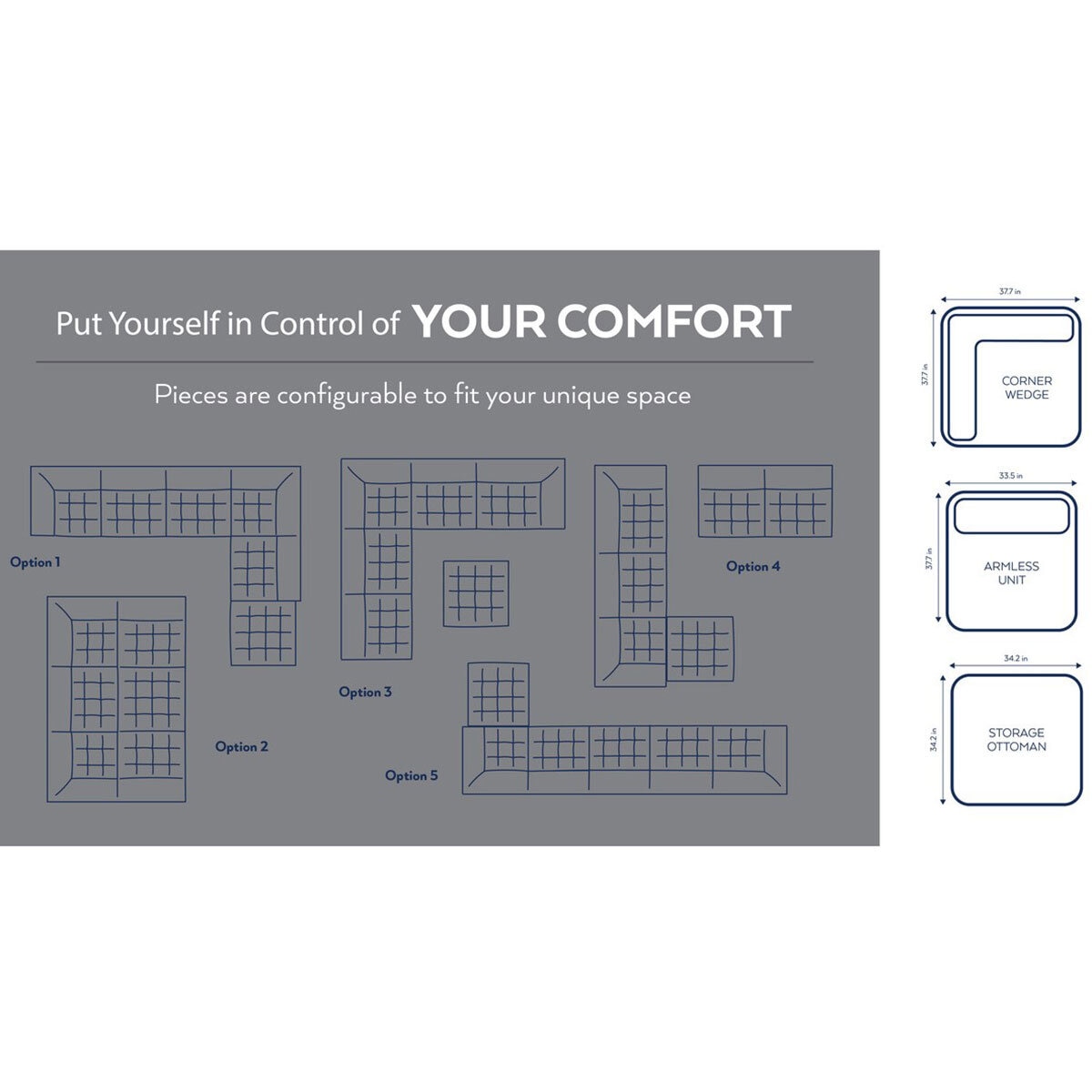 Thomasville Tisdale Beige 6 Piece Modular Fabric Sofa