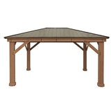 Yardistry 12 x 16ft (3.7 x 4.9m) Wooden Gazebo with Peaked Aluminium Roof