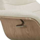 Gilman Creek Karma Cream Top Grain Leather Swivel Chair with Ottoman