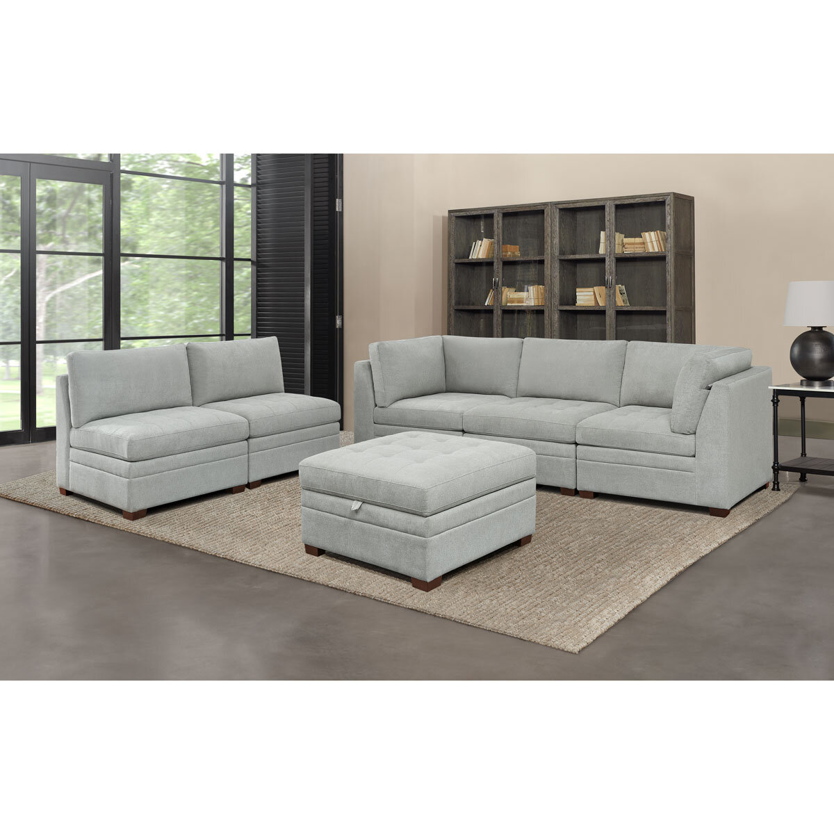 Thomasville Tisdale Beige 6 Piece Modular Fabric Sofa