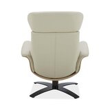 Gilman Creek Karma Cream Top Grain Leather Swivel Chair with Ottoman