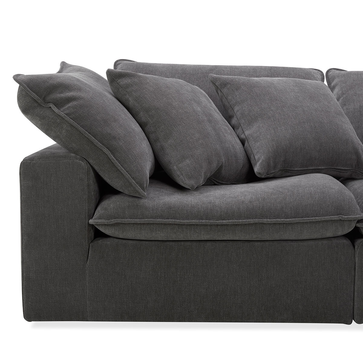 Aiden & Ivy Sereen Dark Grey Fabric 6 Piece Modular Sofa