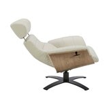 Gilman Creek Karma Cream Top Grain Leather Swivel Chair with Ottoman