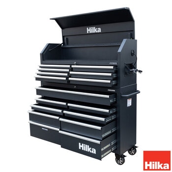 Hilka 56" 16 Drawer Professional Tool Chest and Cabinet Hilka 56" 16 Drawer Professional Tool Chest and Cabinet