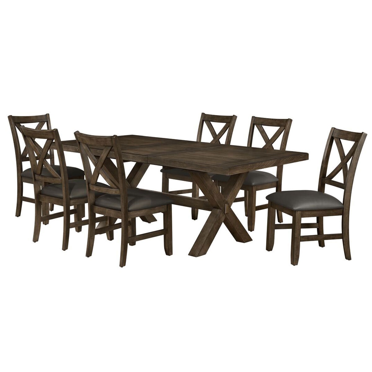 Blakely Extending Dining Table + 6 Cross Back Chairs, Seats 6-8