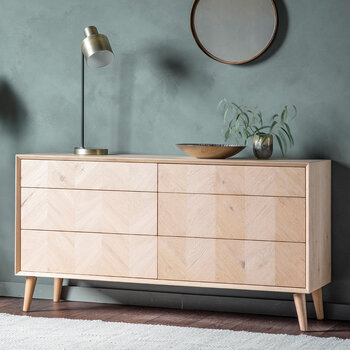 Gallery Milano Oak 6 Drawer Chest of Drawers Gallery Milano Oak 6 Drawer Chest of Drawers