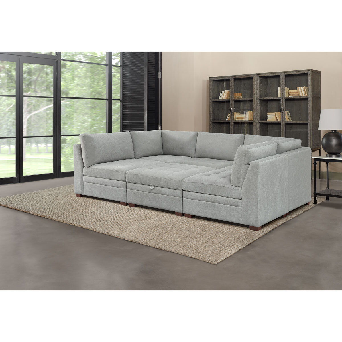 Thomasville Tisdale Beige 6 Piece Modular Fabric Sofa