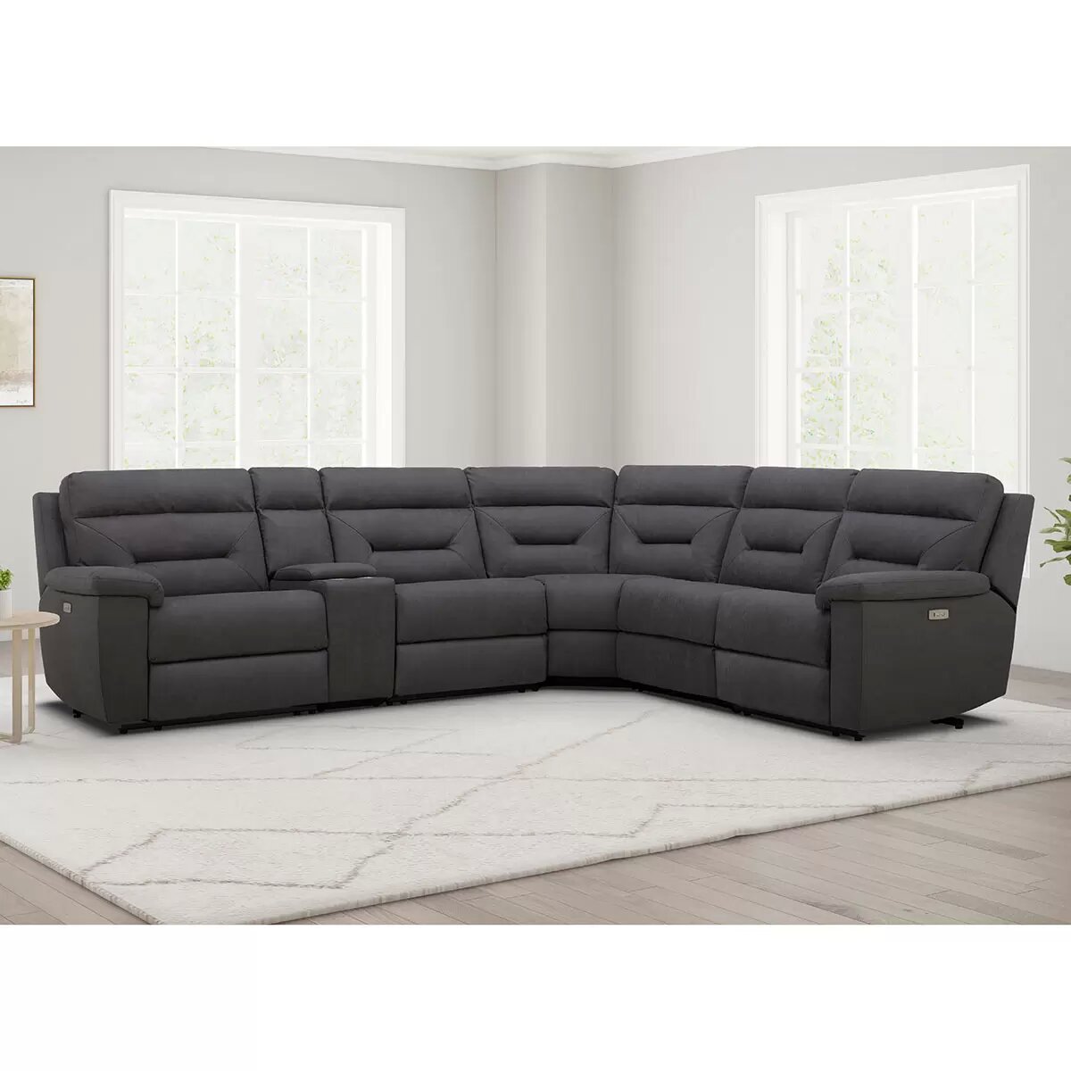 Gilman Creek Justin Grey Fabric Power Reclining Sectional Sofa