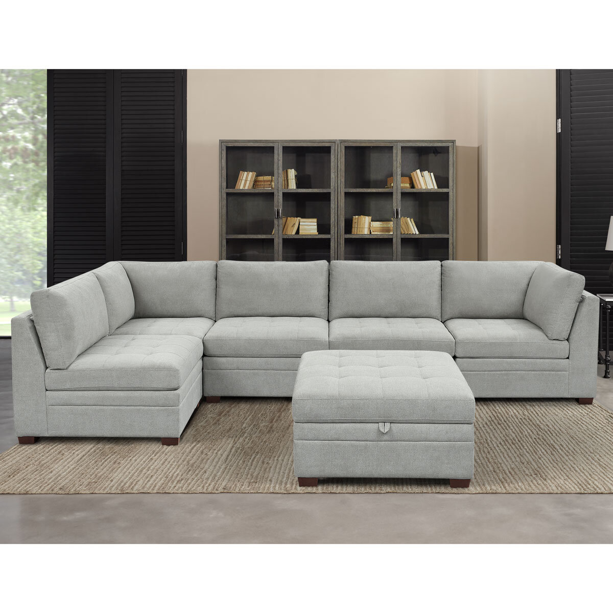 Thomasville Tisdale Beige 6 Piece Modular Fabric Sofa