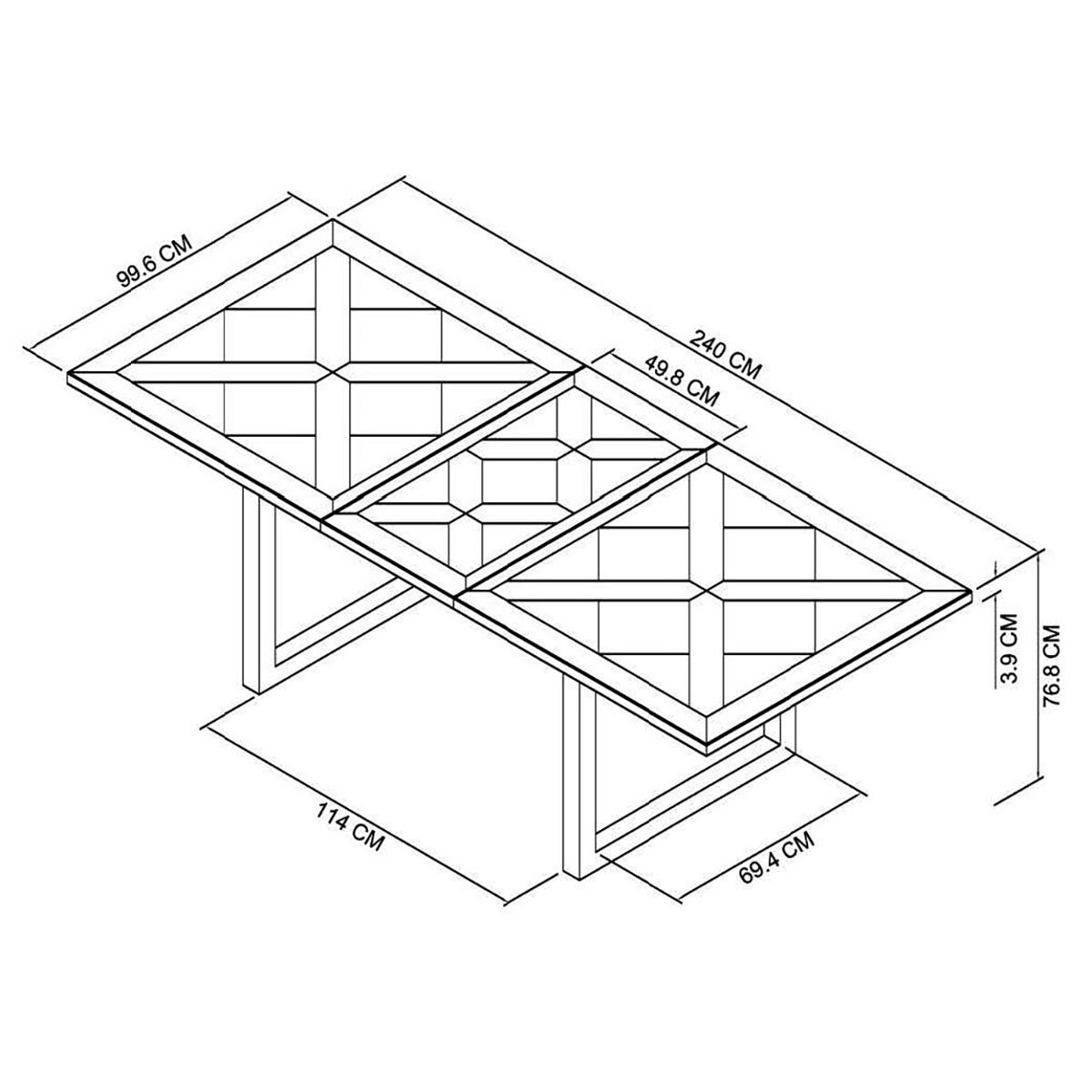 Bentley Designs Greenwich Extending Dining Table + 6 Cantilever Chairs, Seats 6-8