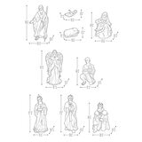 3ft (104cm) Outdoor 9 Piece Nativity Set