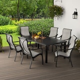 Agio Alki 7 Piece Sling Dining Set + Cover