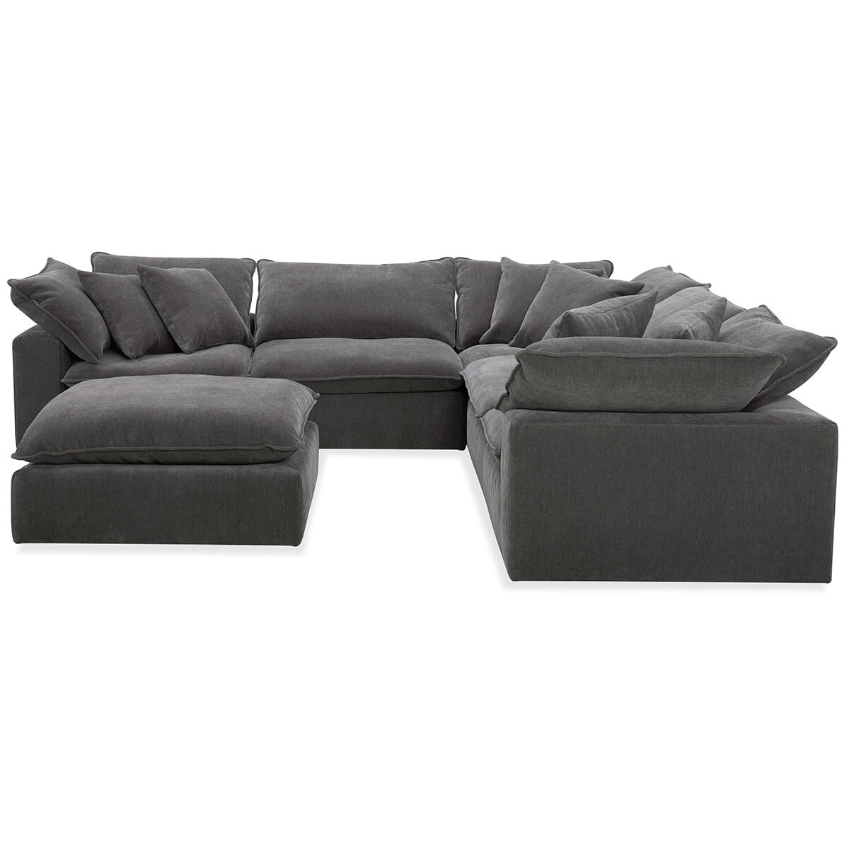 Aiden & Ivy Sereen Dark Grey Fabric 6 Piece Modular Sofa